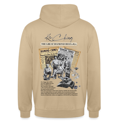 diamond range limited edition Hoodie  design 1 light background - beige