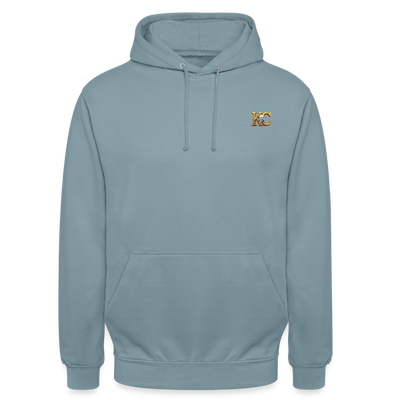 diamond range limited edition Hoodie  design 1 light background - stonewash blue