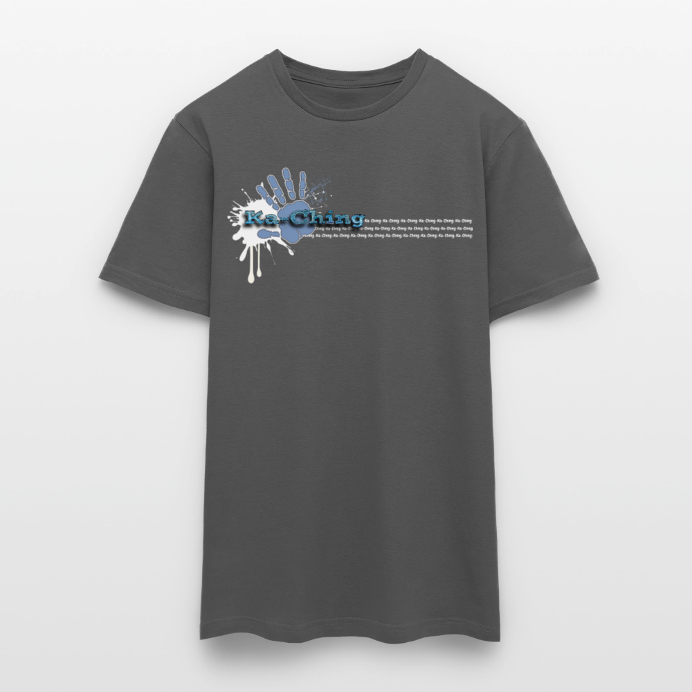Unisex T-Shirt Ching Blue Logo WH/Dark CHBL-T-05d - charcoal grey