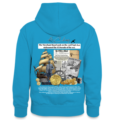 Goldan silver Range The Merchant Royal Hoodie limited edition - peacock blue/heather grey