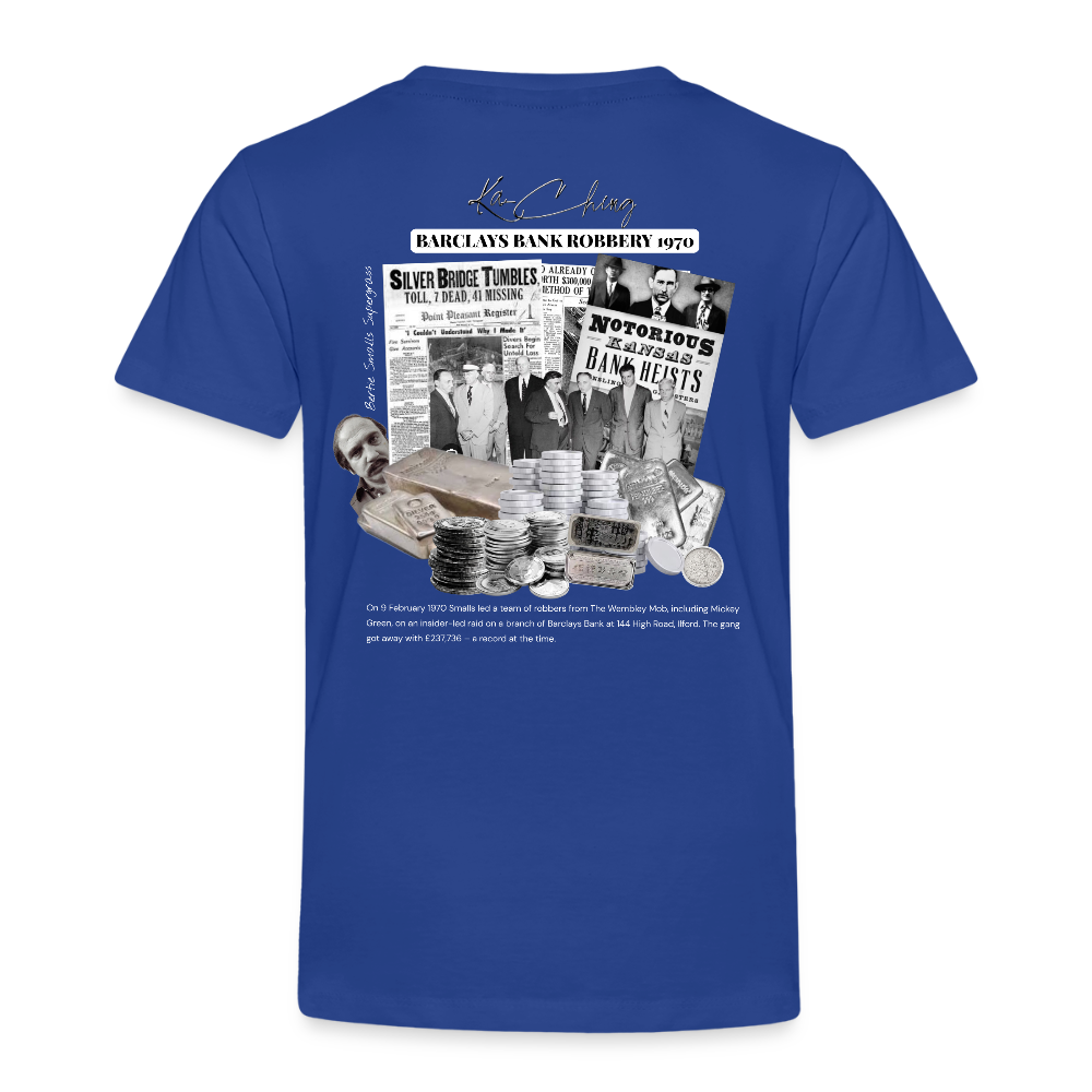 Silver Range Barclays bank Robɓery 1970 Tee limited edition - royal blue