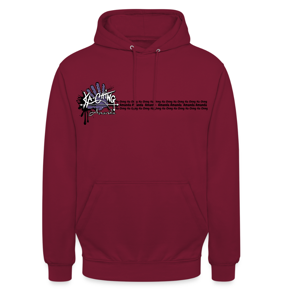 Ka-Ching Unisex Hoodie Ching Purple logo - bordeaux