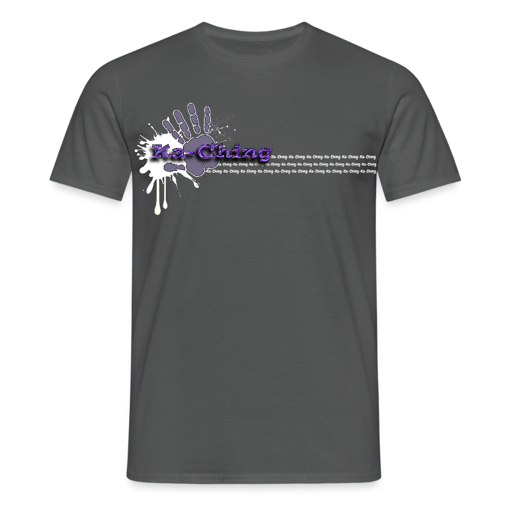 Unisex T-Shirt Ching Purple Logo WH/Dark CHPU-T-06d - charcoal grey