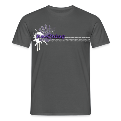 Unisex T-Shirt Ching Purple Logo WH/Dark CHPU-T-06d - charcoal grey