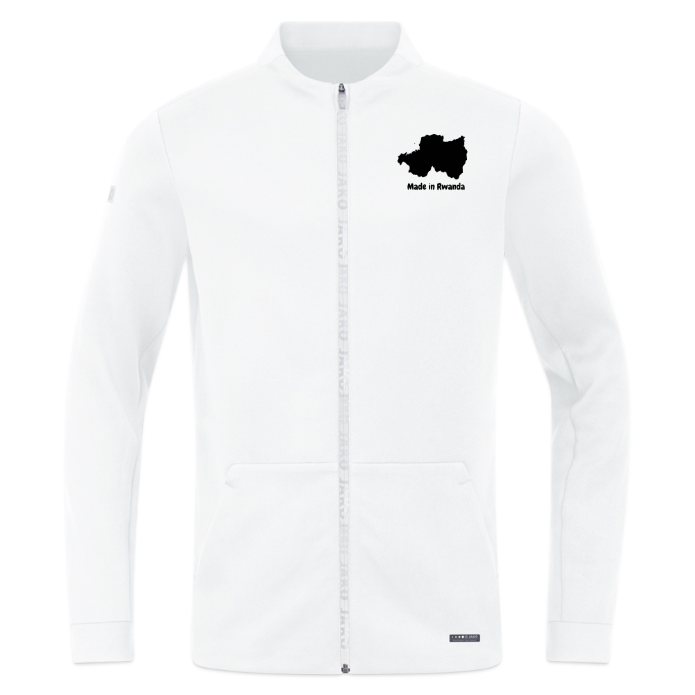 Made in Rwanda unisex Zipped Hoodie JAKO Pro Casual Jacket - white
