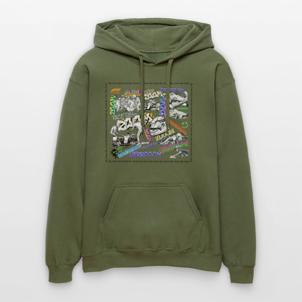 Unisex F1 Graffiti Hoodie - military green