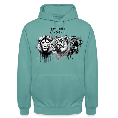 Ka-Ching Raw with confidence Unisex Hoodie - pastel turquoise