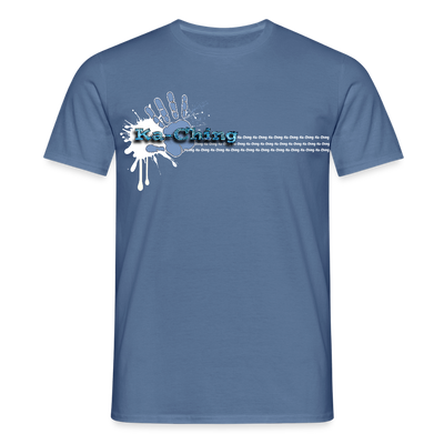 Unisex T-Shirt Ching Blue Logo WH/Dark CHBL-T-05d - dove blue 
