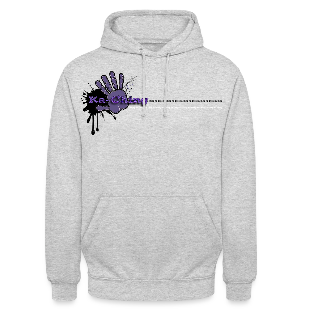 Unisex Hoodie Ching Purple logo - light heather grey