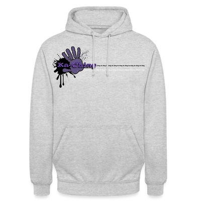 Unisex Hoodie Ching Purple logo - light heather grey