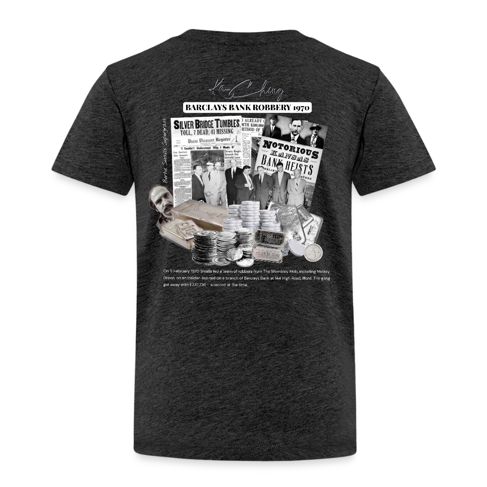 Silver Range Barclays bank Robɓery 1970 Tee limited edition - charcoal grey
