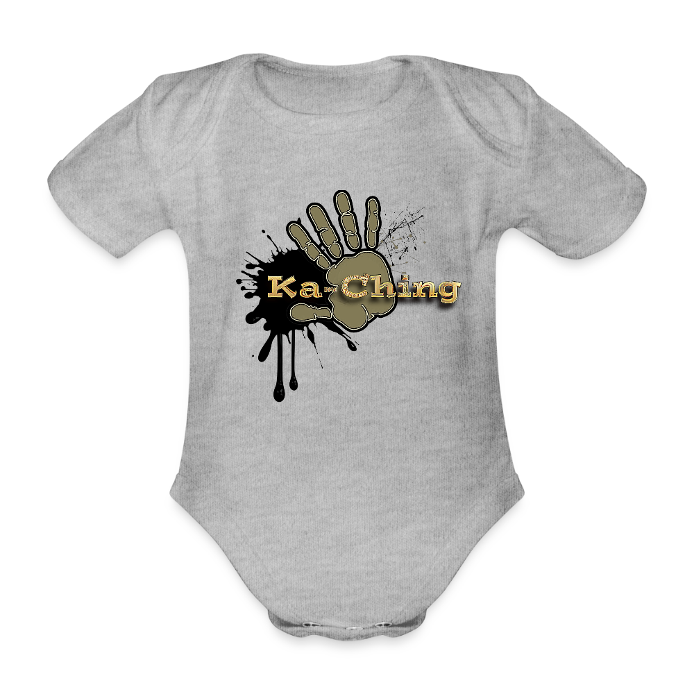 Organic Short-sleeved Baby Bodysuit Gold - heather grey