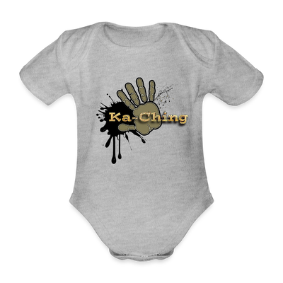 Organic Short-sleeved Baby Bodysuit Gold - heather grey