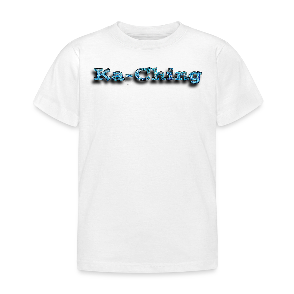 Ka-Ching  Kids T-Shirt Bluelogo - white