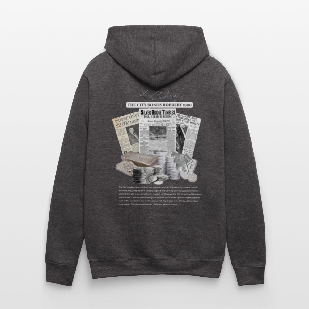 Silver Range City Bonds Robɓery 1990 Hoodie limited edition - charcoal/black