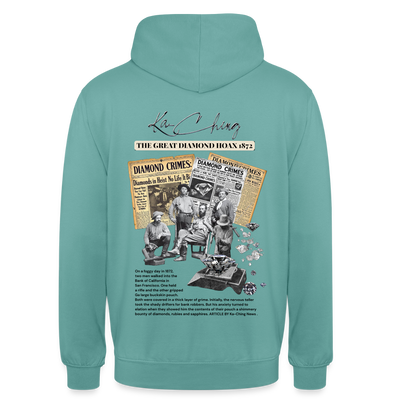 diamond range limited edition Hoodie  design 1 light background - pastel turquoise