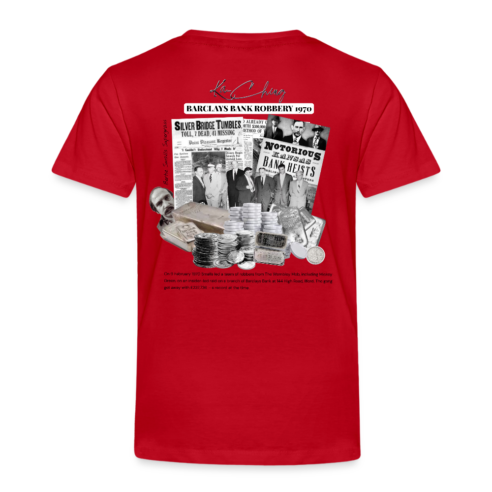 Silver Range Barclays bank Robɓery 1970 Tee limited edition - red