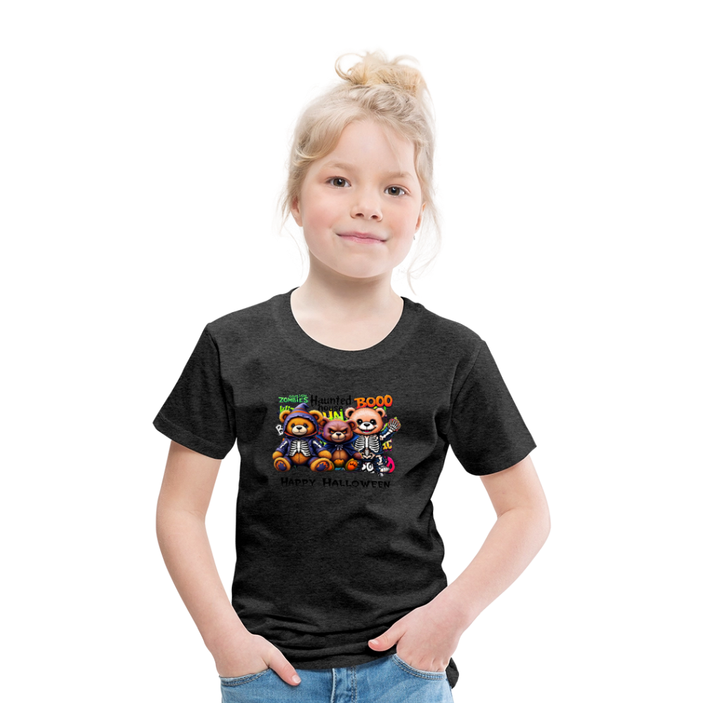 Skeleton Teddies Halloween Tee - charcoal grey