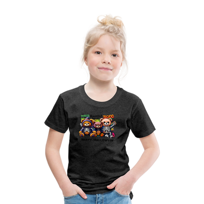 Skeleton Teddies Halloween Tee - charcoal grey