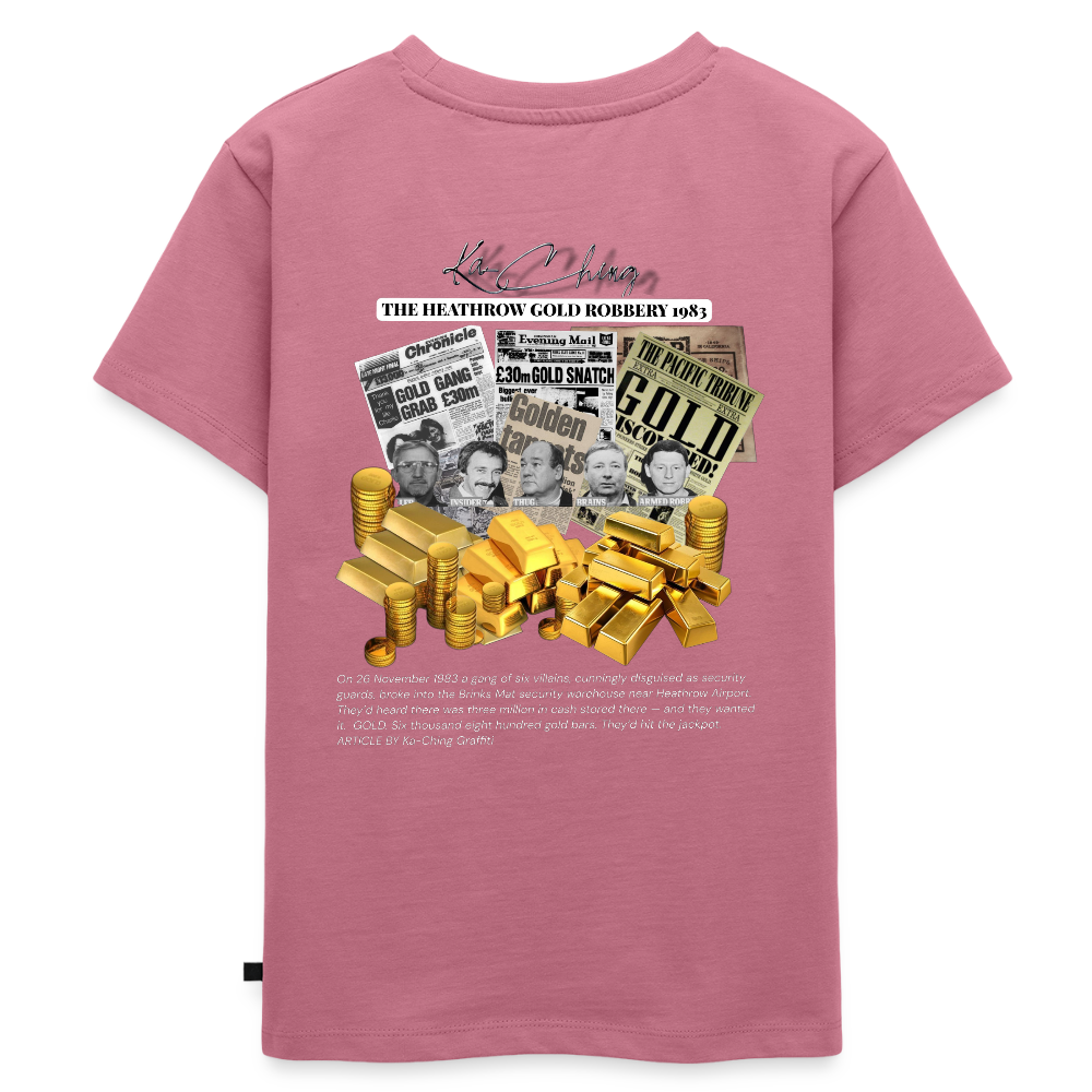 Gold Range Heathrow Robɓery Tee limited edition - mauve