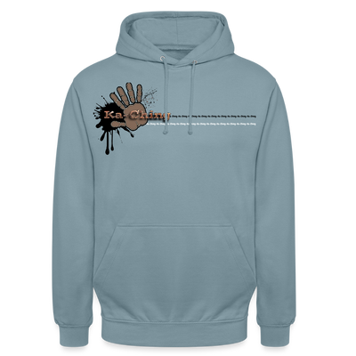 Unisex Hoodie Ching Bronze logo - stonewash blue