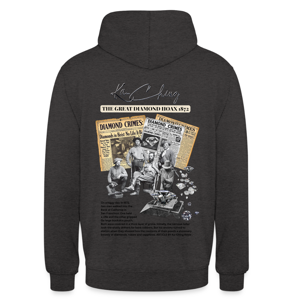 diamond range limited edition Hoodie  design 1 light background - charcoal grey