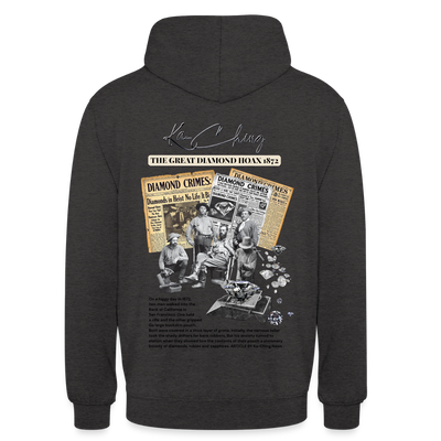 diamond range limited edition Hoodie  design 1 light background - charcoal grey