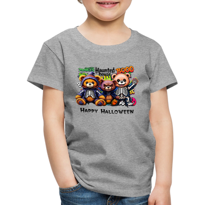 Skeleton Teddies Halloween Tee - heather grey