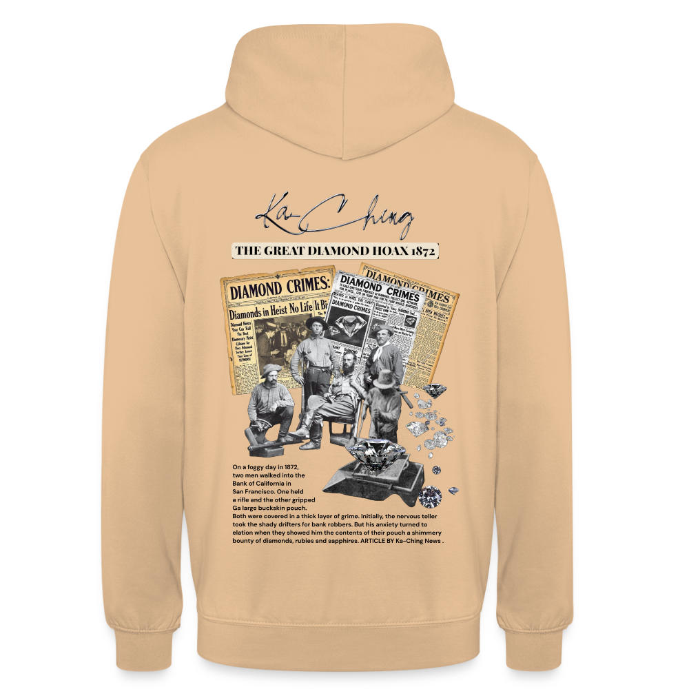 diamond range limited edition Hoodie  design 1 light background - peach