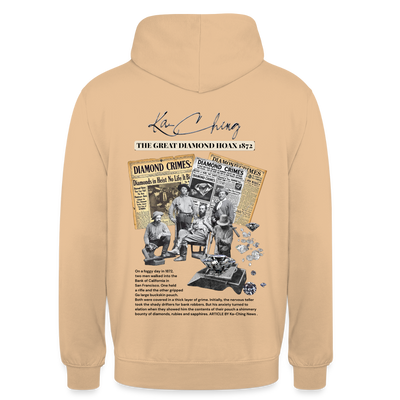 diamond range limited edition Hoodie  design 1 light background - peach