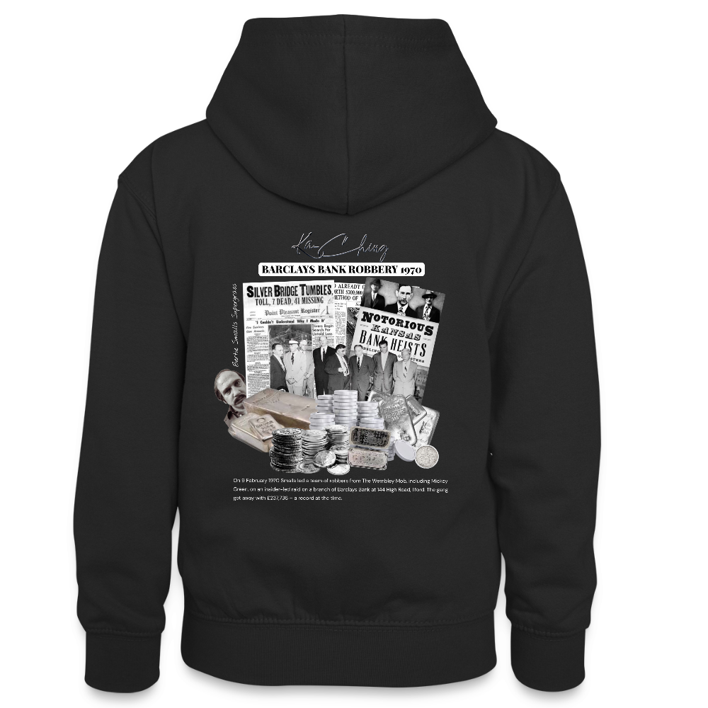 Silver Range Barclays bank Robɓery 1970 Hoodie limited edition - black/gold
