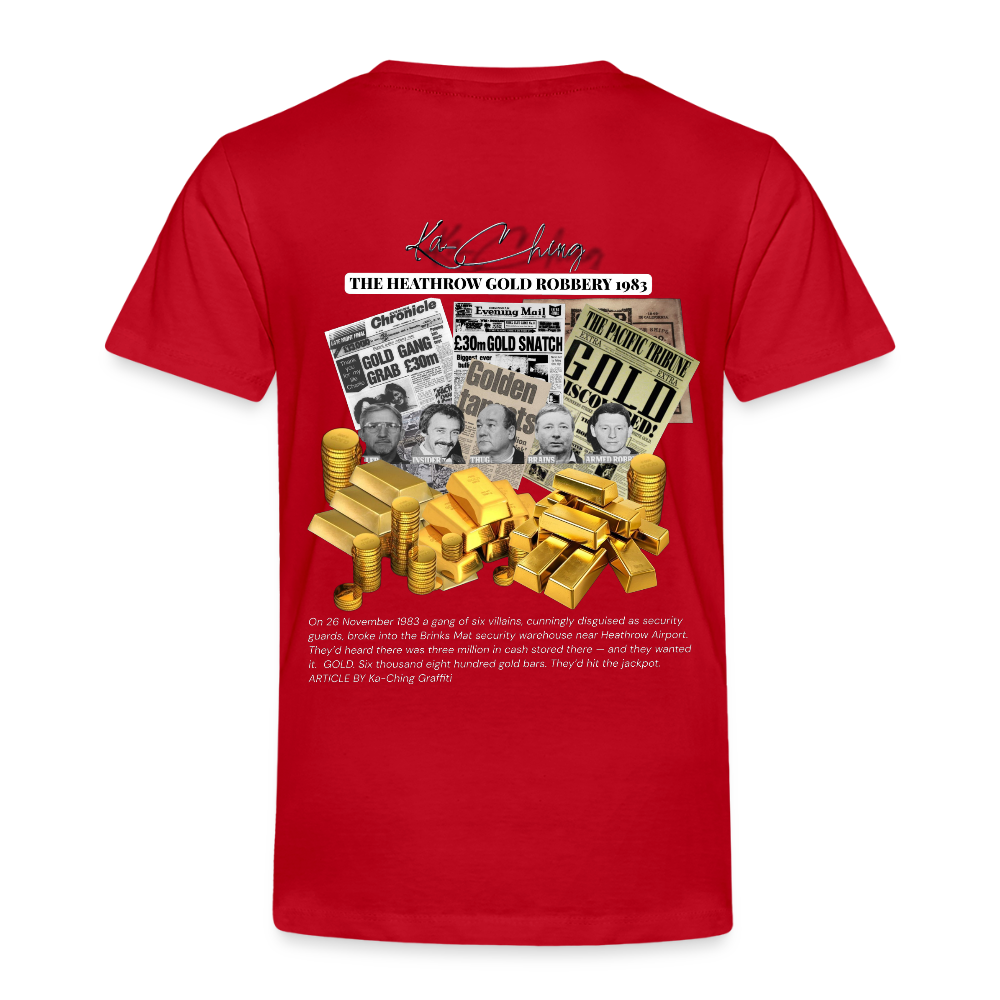 Gold Range Heathrow Robɓery Tee limited edition - red