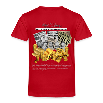 Gold Range Heathrow Robɓery Tee limited edition - red