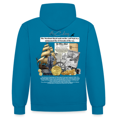 Golden silver Range The Merchant Royal Hoodie limited edition - peacock blue/heather grey
