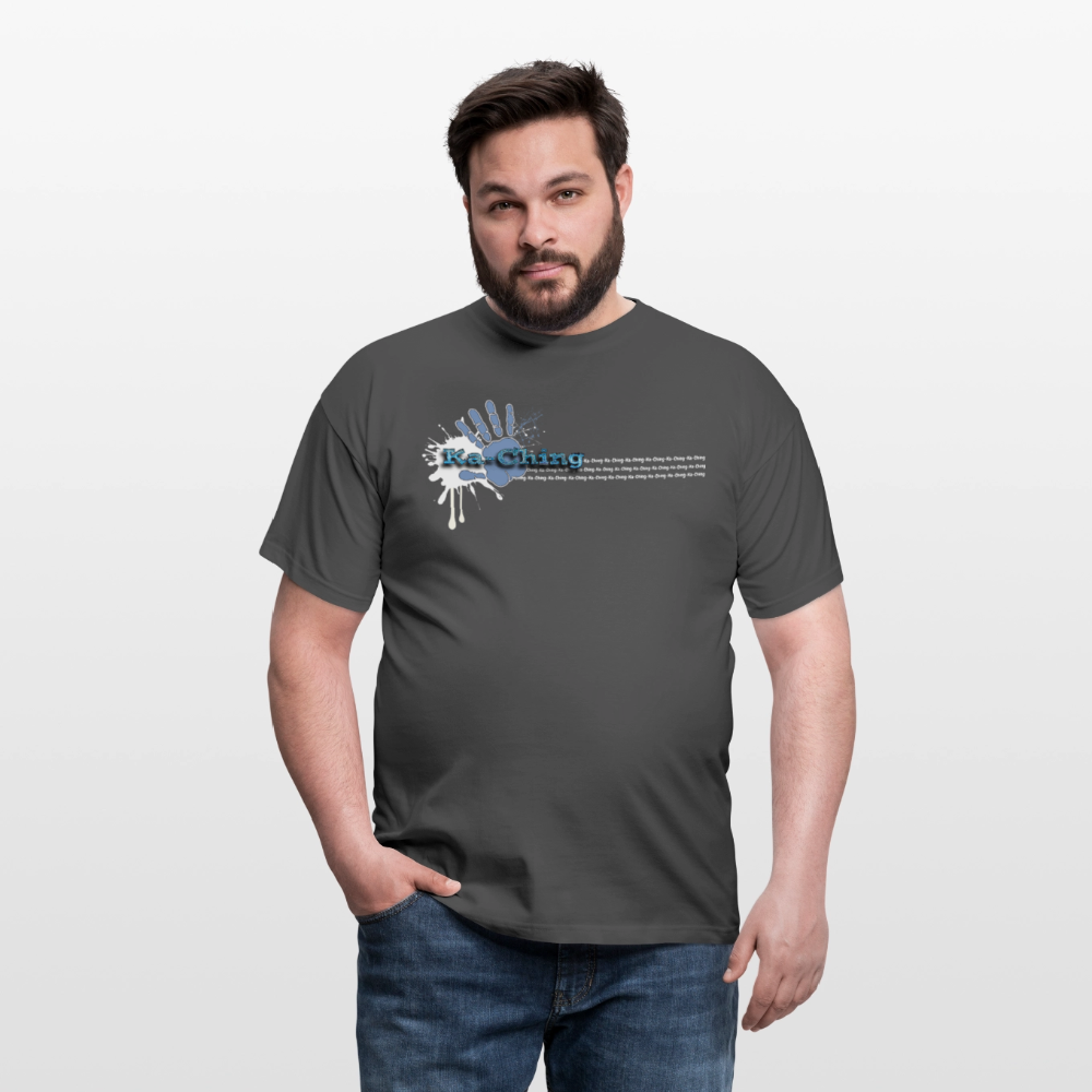 Unisex T-Shirt Ching Blue Logo WH/Dark CHBL-T-05d - charcoal grey
