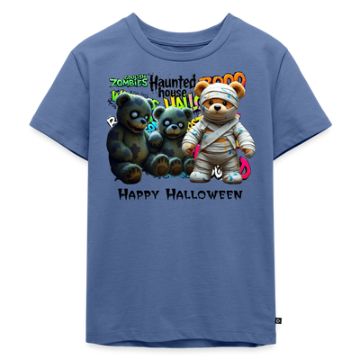 Teddies zombie mummy Halloween Tee - stone blue