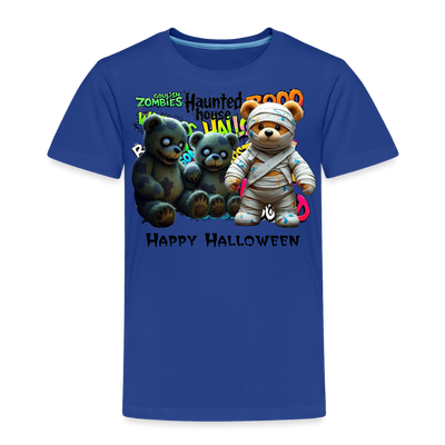 Teddies zombie mummy Halloween Tee - royal blue