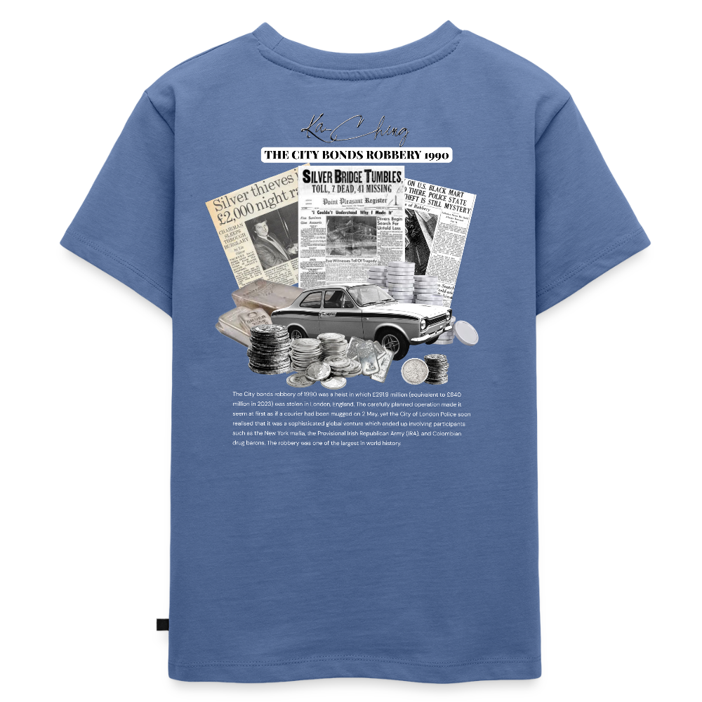 Silver Range City Bonds Robɓery 1990 Tee limited edition - stone blue