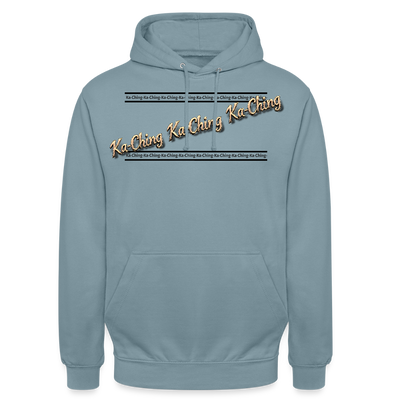 Ka-Ching Unisex Hoodie design 2 - stonewash blue
