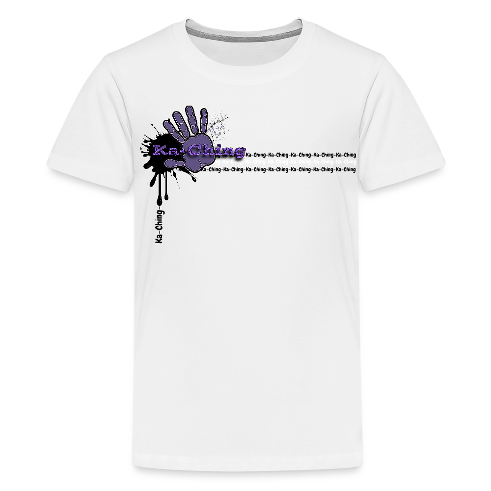 Unisex T-Shirt Ching Purple Logo - white