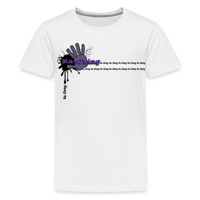 Unisex T-Shirt Ching Purple Logo - white
