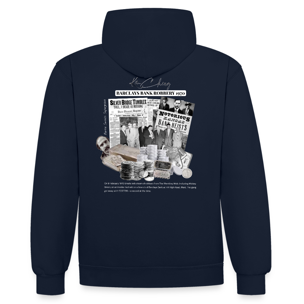 Silver Range Barclays bank Robɓery 1970 Hoodie limited edition - navy/red