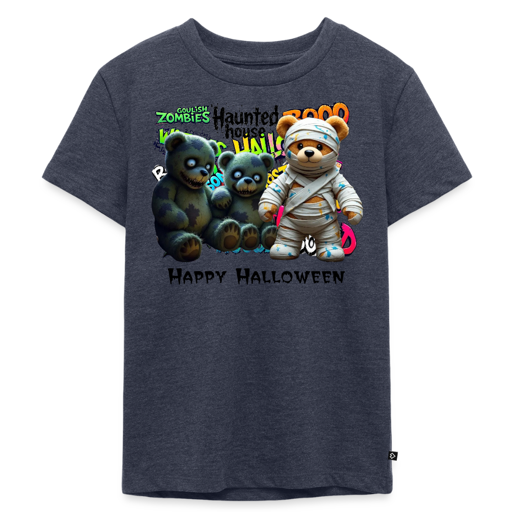 Teddies zombie mummy Halloween Tee - heather denim
