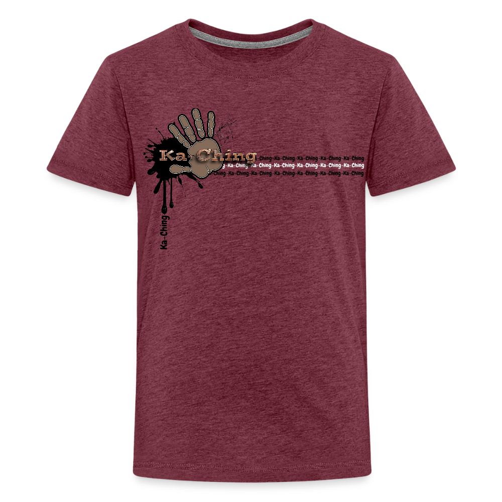 Unisex T-Shirt Ching Bronze Logo - heather burgundy