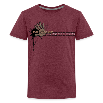 Unisex T-Shirt Ching Bronze Logo - heather burgundy