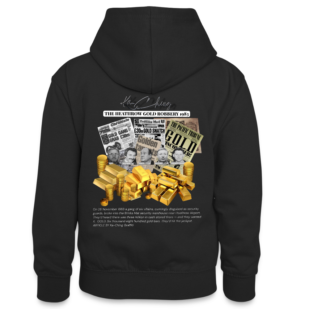 Gold Range Heathrow Robɓery Hoodie limited edition - black/heather grey