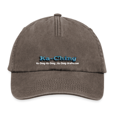 Ka-Ching Cap blue Logo - vintage brown