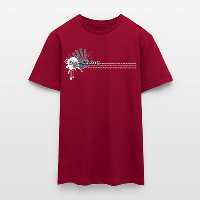 Unisex T-Shirt Ching Silver Logo WH/Dark CHSLR-T-03d - brick red