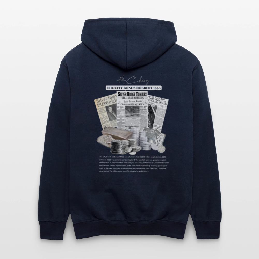 Silver Range City Bonds Robɓery 1990 Hoodie limited edition - navy/heather grey
