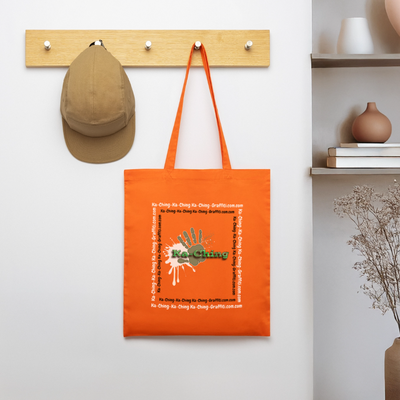 Ching Tote Bag Green Logo - bright orange